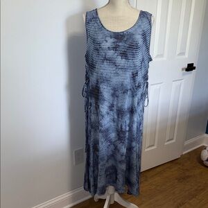 Chico's Blue and Black Striped Maxi Dress